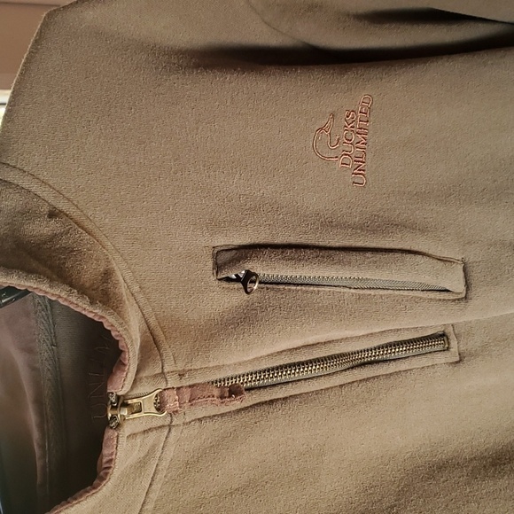 Ducks Unlimited Vintage Embroidered 1/4 zip with Pocket Pullover Sz L Sweatshirt - Picture 3 of 12